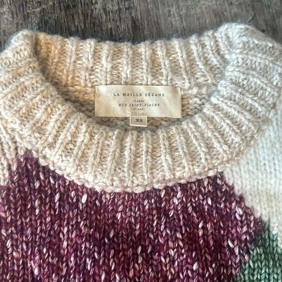 Sézane Pull Nathanael Sweater Knitted Long Sleeve Women's Multi Size XS NWOT - Picture 7 of 8